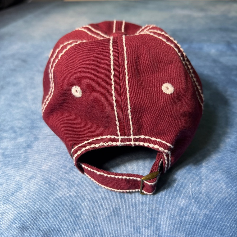 Y2K Vancouver Canada Moose Distressed Faux Leather Brim Baseball Cap Hat - Picture 3 of 6